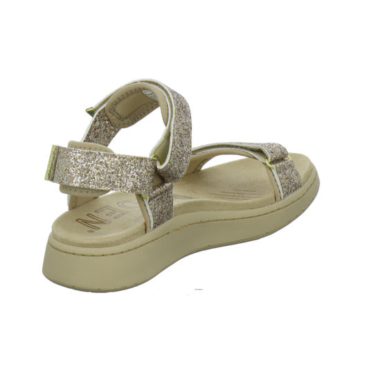 Woden Line Glitter Sandaletten Bronze