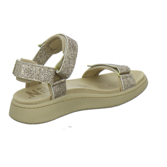 Woden Line Glitter Sandaletten Bronze