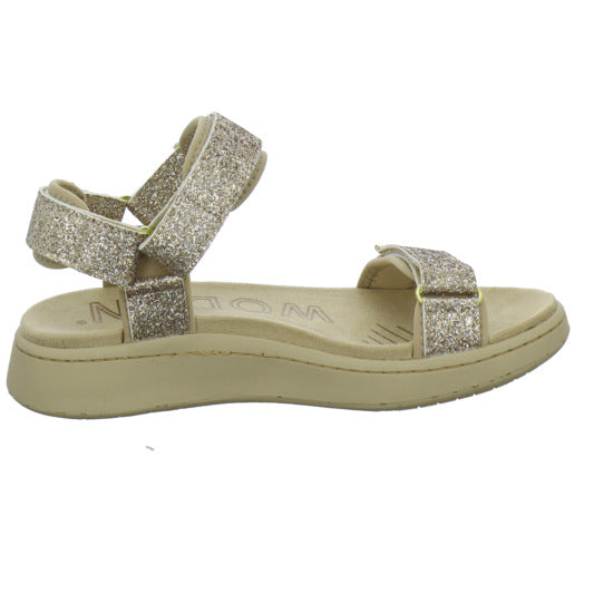 Woden Line Glitter Sandaletten Bronze