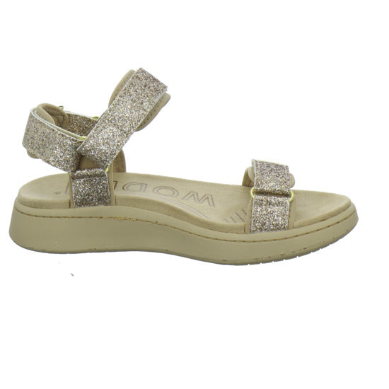 Woden Line Glitter Sandaletten Bronze
