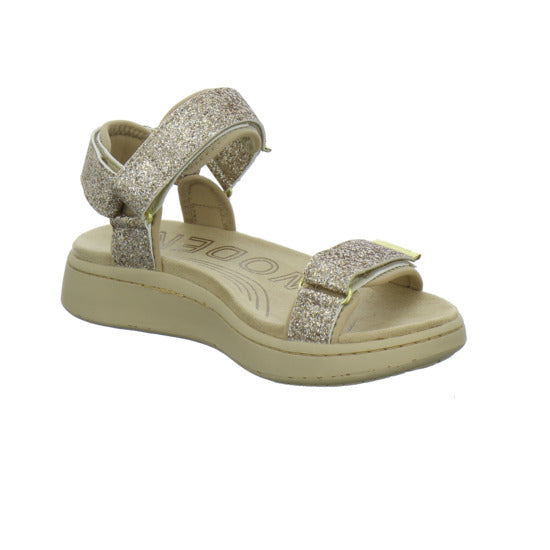 Woden Line Glitter Sandaletten Bronze
