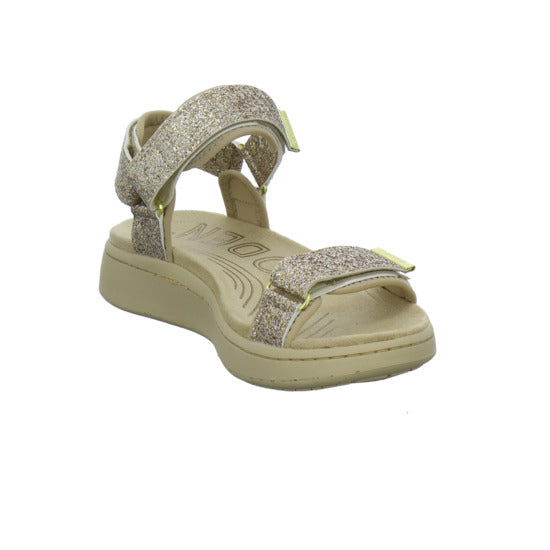 Woden Line Glitter Sandaletten Bronze
