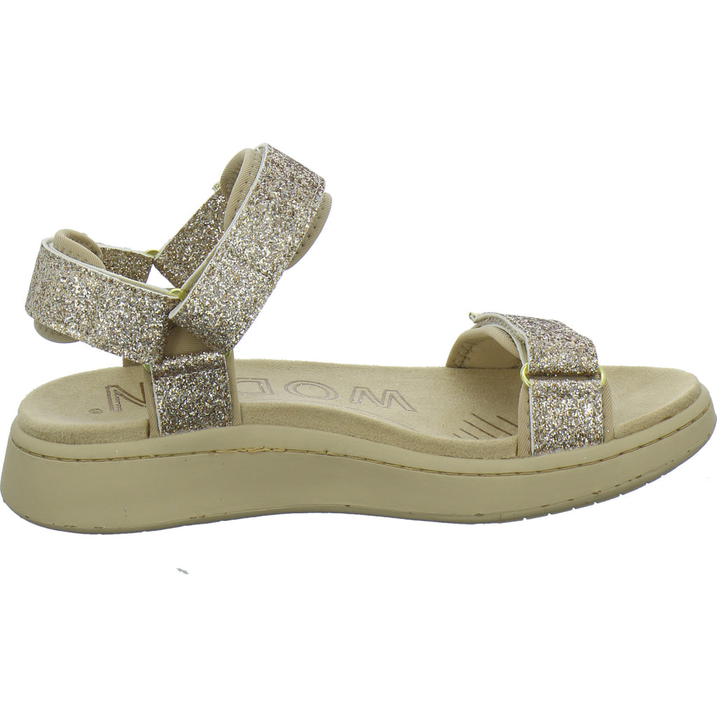 Woden Line Glitter Sandaletten Bronze