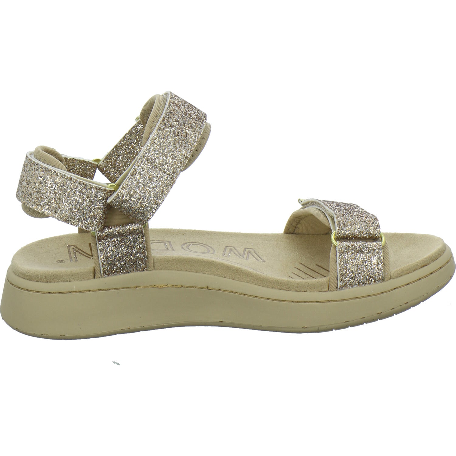Woden Line Glitter Sandaletten Bronze