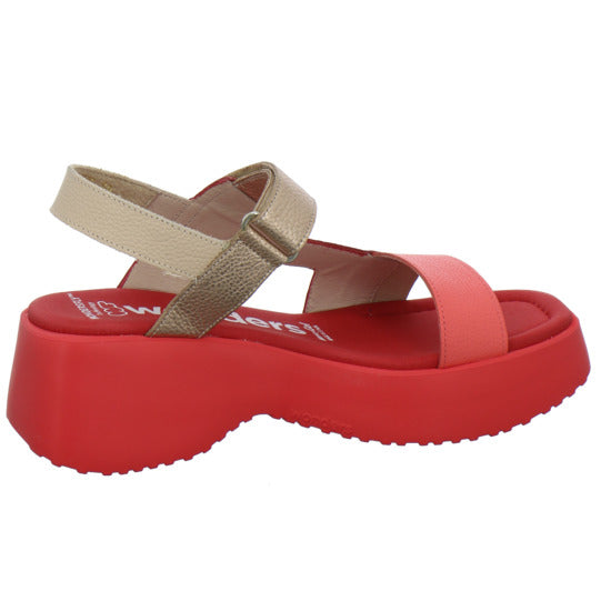 Wonders Sandaletten Rot - 360° Ansicht