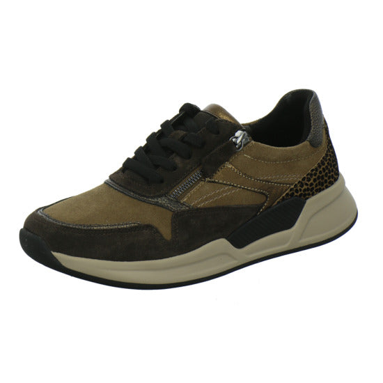 Gabor Comfort Rolling Soft Schnürhalbschuhe Braun-kombi