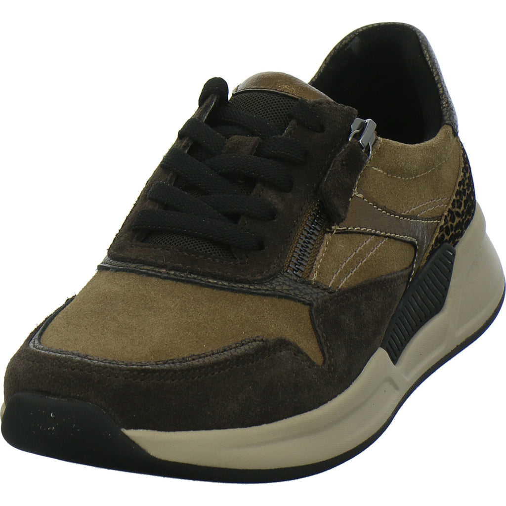 Gabor Comfort Rolling Soft Schnürhalbschuhe Braun-kombi