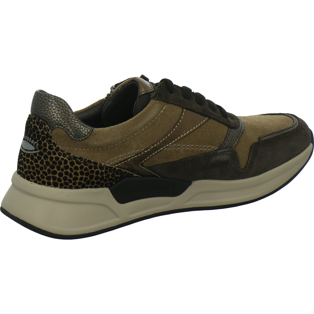 Gabor Comfort Rolling Soft Schnürhalbschuhe Braun-kombi