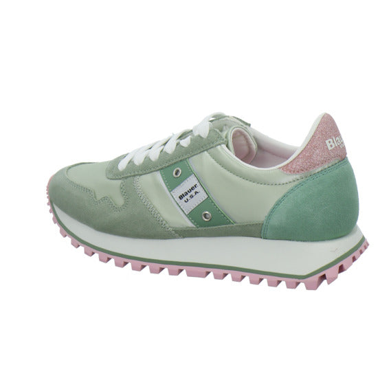 Blauer Schnürhalbschuhe Hellgrün - 360° Ansicht