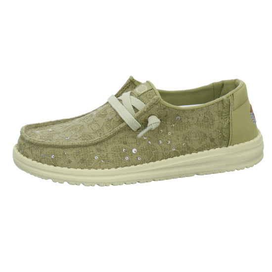 Hey Dude Sneaker Damen Wendy Sequin Lace Hellgrün