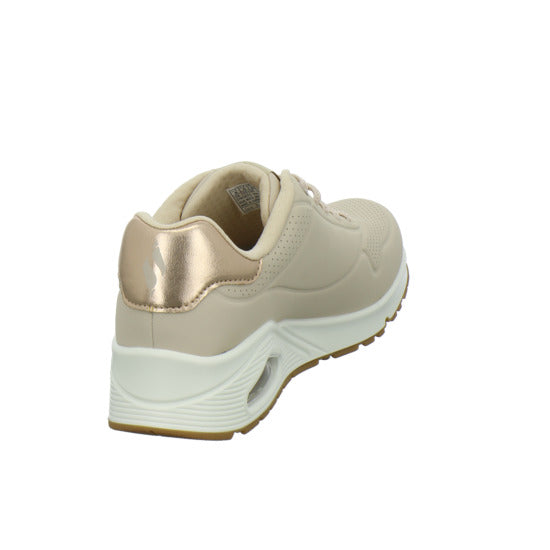 Skechers UNO SHIMMER AWAY Schnürhalbschuhe Beige - 360° Ansicht