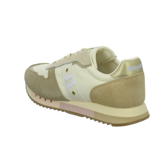 Blauer Schnürhalbschuhe Beige-kombi - 360° Ansicht