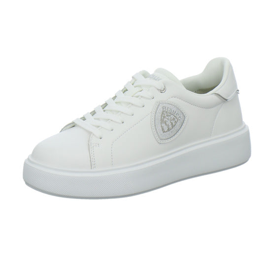 Blauer Schnürhalbschuhe Weiß