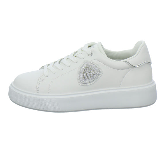 Blauer Schnürhalbschuhe Weiß