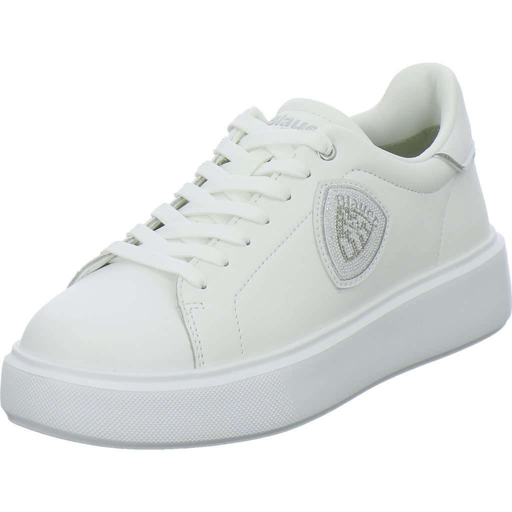 Blauer Schnürhalbschuhe Weiß