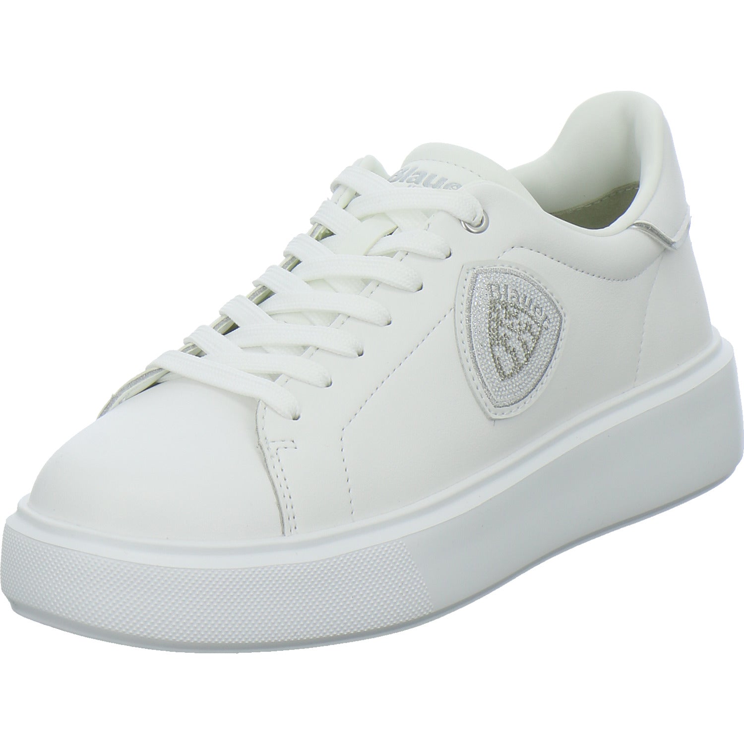 Blauer Schnürhalbschuhe Weiß