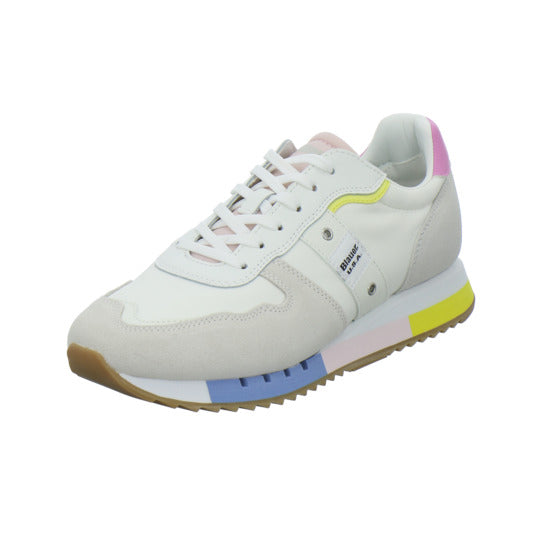 Blauer Schnürhalbschuhe Weiß-kombi