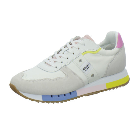 Blauer Schnürhalbschuhe Weiß-kombi