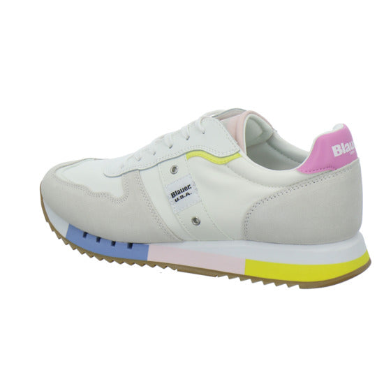 Blauer Schnürhalbschuhe Weiß-kombi
