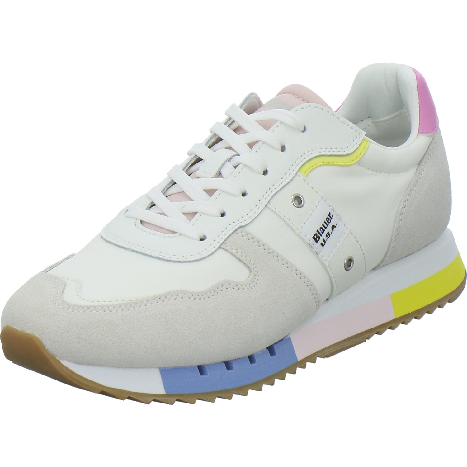Blauer Schnürhalbschuhe Weiß-kombi