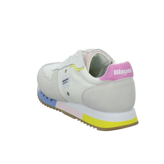 Blauer Schnürhalbschuhe Weiß-kombi