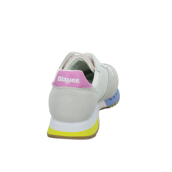 Blauer Schnürhalbschuhe Weiß-kombi