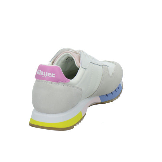 Blauer Schnürhalbschuhe Weiß-kombi