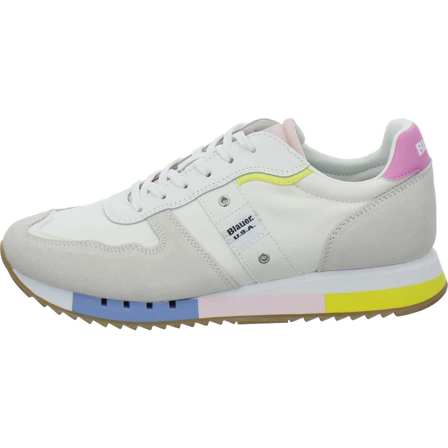 Blauer Schnürhalbschuhe Weiß-kombi
