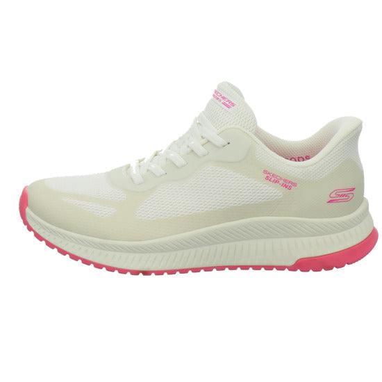 Skechers Sneaker Damen Bobs Squad Slip Ins Weiß-kombi