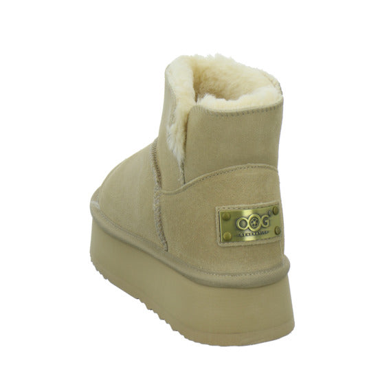 OOG Winterstiefel warm gefüttert Beige - 360° Ansicht