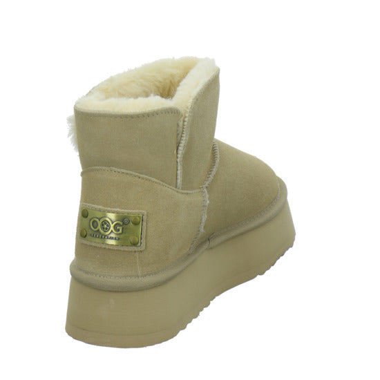 OOG Winterstiefel warm gefüttert Beige - 360° Ansicht