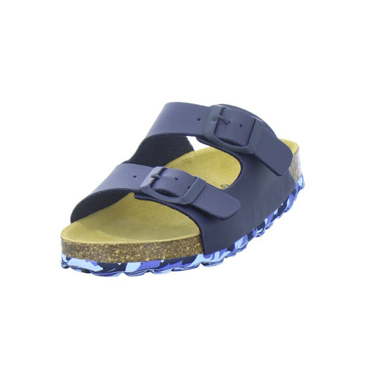 Longo Pantoletten Unisex - Kinder Tieffußbett Dunkelblau
