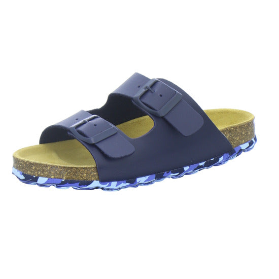 Longo Pantoletten Unisex - Kinder Tieffußbett Dunkelblau