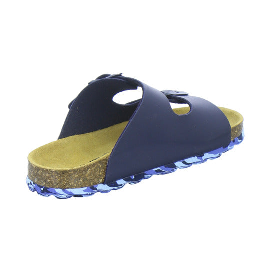 Longo Pantoletten Unisex - Kinder Tieffußbett Dunkelblau