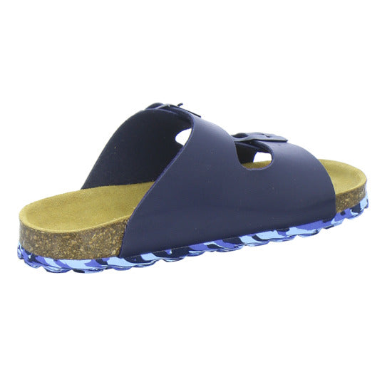 Longo Pantoletten Unisex - Kinder Tieffußbett Dunkelblau