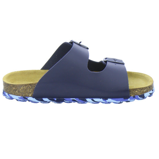 Longo Pantoletten Unisex - Kinder Tieffußbett Dunkelblau