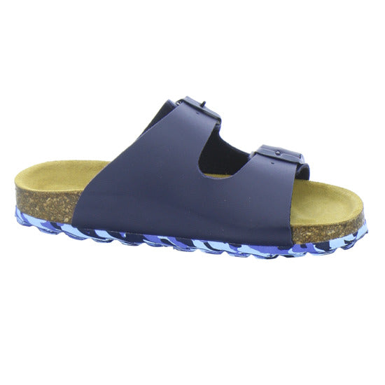Longo Pantoletten Unisex - Kinder Tieffußbett Dunkelblau
