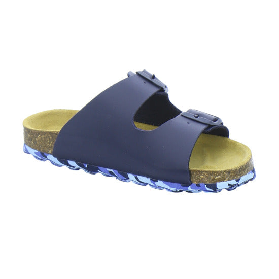 Longo Pantoletten Unisex - Kinder Tieffußbett Dunkelblau