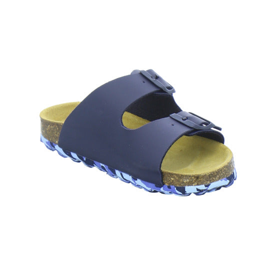 Longo Pantoletten Unisex - Kinder Tieffußbett Dunkelblau