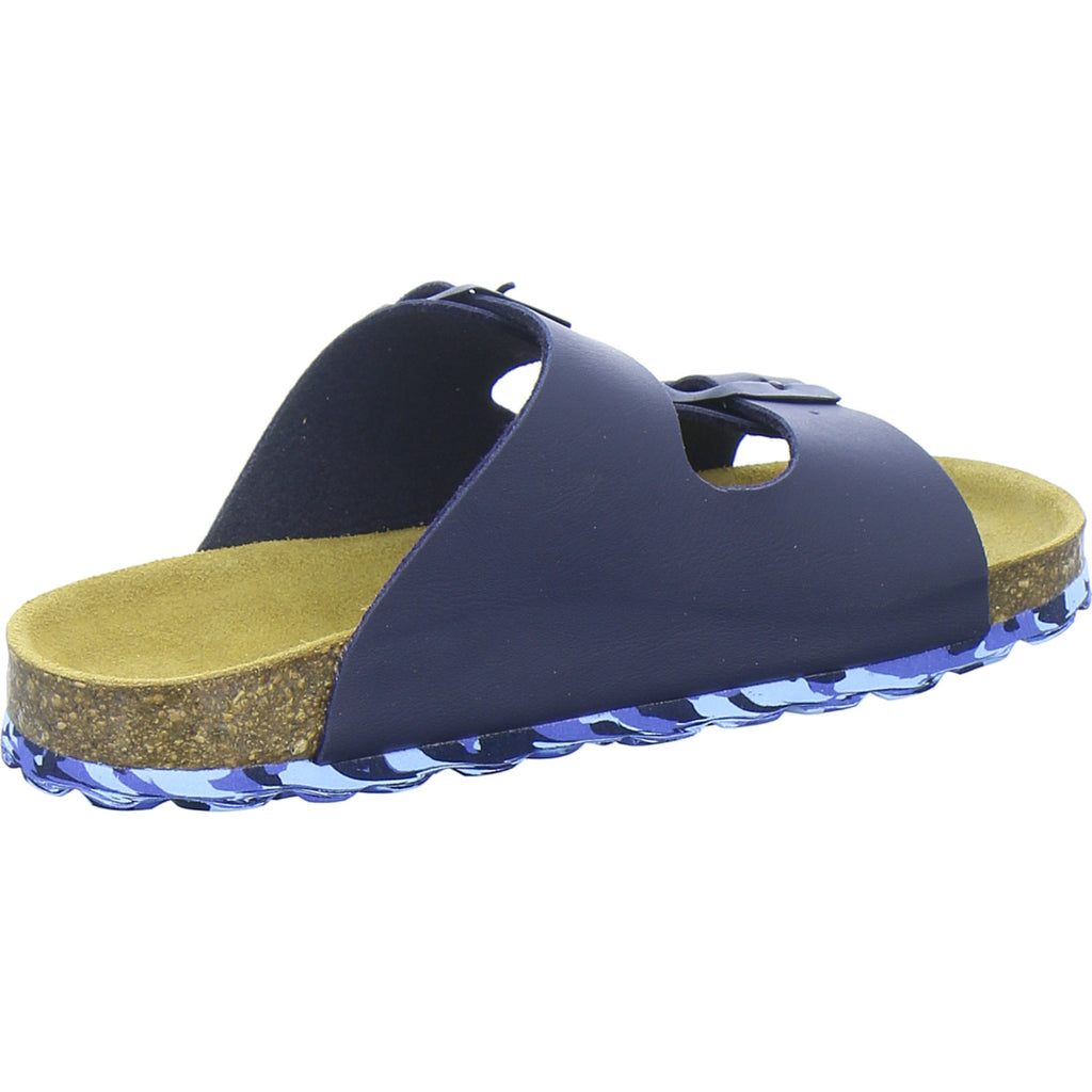 Longo Pantoletten Unisex - Kinder Tieffußbett Dunkelblau