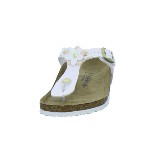 Birkenstock Pantoletten Unisex - Kinder Gizeh Flowers Kids Weiß