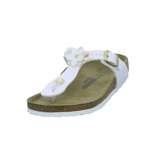 Birkenstock Pantoletten Unisex - Kinder Gizeh Flowers Kids Weiß
