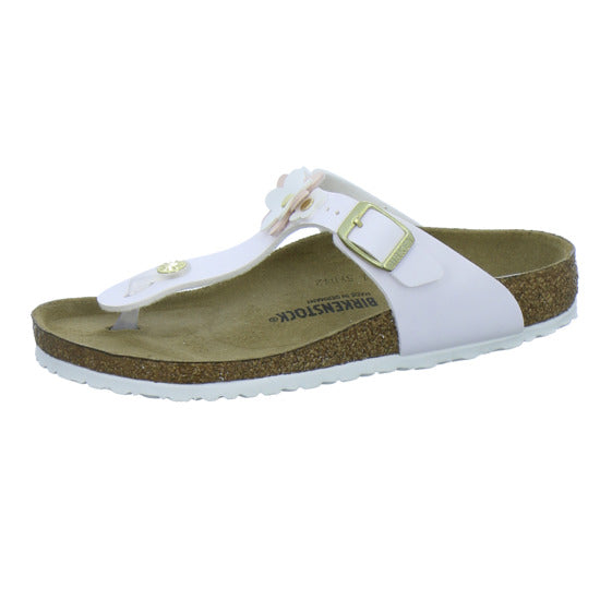 Birkenstock Pantoletten Unisex - Kinder Gizeh Flowers Kids Weiß