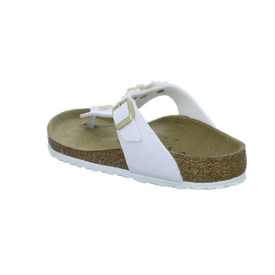 Birkenstock Pantoletten Unisex - Kinder Gizeh Flowers Kids Weiß