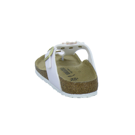 Birkenstock Pantoletten Unisex - Kinder Gizeh Flowers Kids Weiß