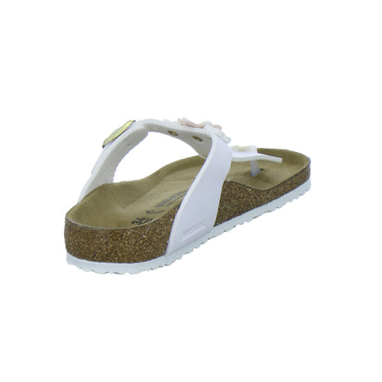 Birkenstock Pantoletten Unisex - Kinder Gizeh Flowers Kids Weiß