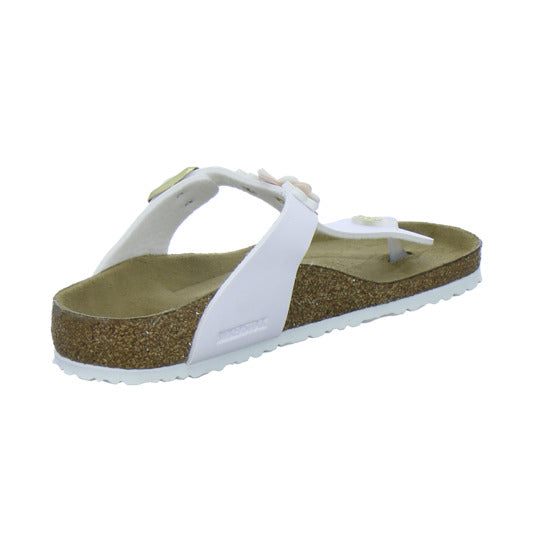 Birkenstock Pantoletten Unisex - Kinder Gizeh Flowers Kids Weiß