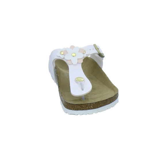 Birkenstock Pantoletten Unisex - Kinder Gizeh Flowers Kids Weiß