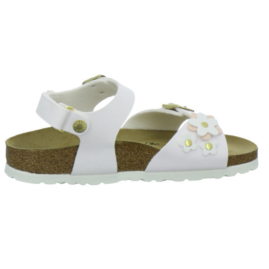 Birkenstock Sandalen Mädchen Rio Plain Flowers Weiß