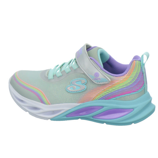 Skechers Halbschuhe Mädchen COSMIC GLOW RAINBOW BEAM Weiß-kombi